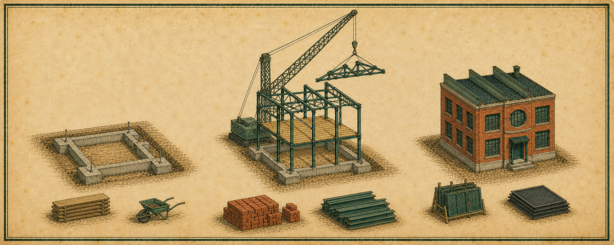 hero illustration of a construction of a building